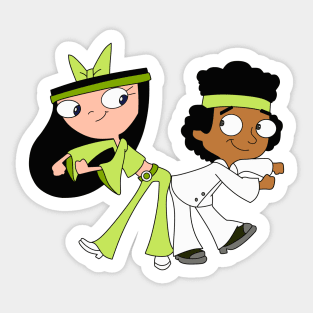 Isabella and Baljeet Disco Miniature Golfing Sticker